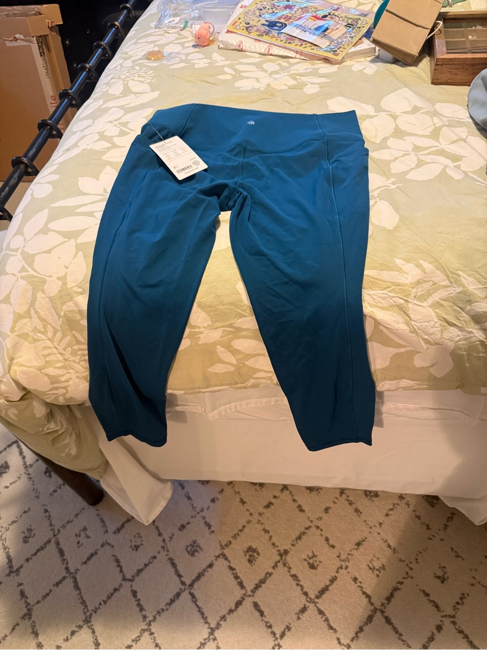 Athleta Teal Leggings Cropped Activewear